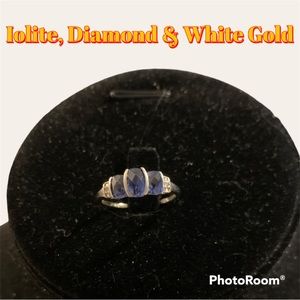 Iolite, Diamond and 14Kt Gold Ring